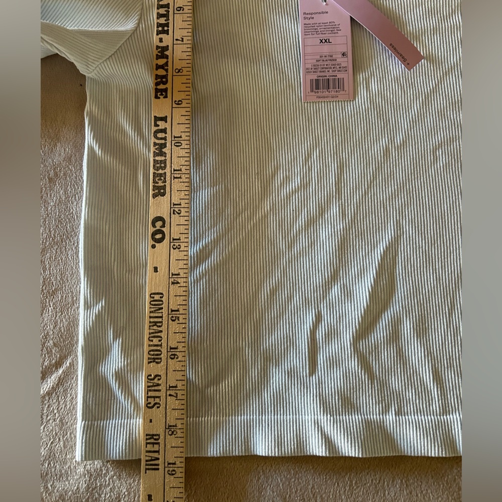 Wild Fable Seamless Ribbed Soft Blue Crop Top Long Sleeve Size XXL New - Picture 6 of 7
